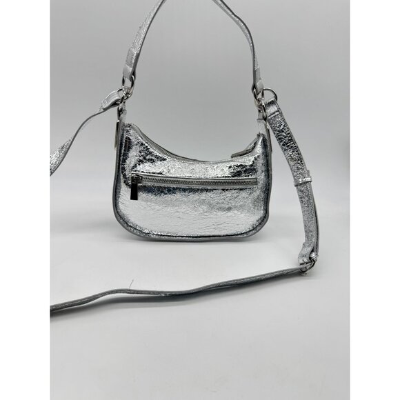 Macy's On 34th Dyanne textured small shoulder crossbody bag - Metallic silvermet - Picture 9 of 12